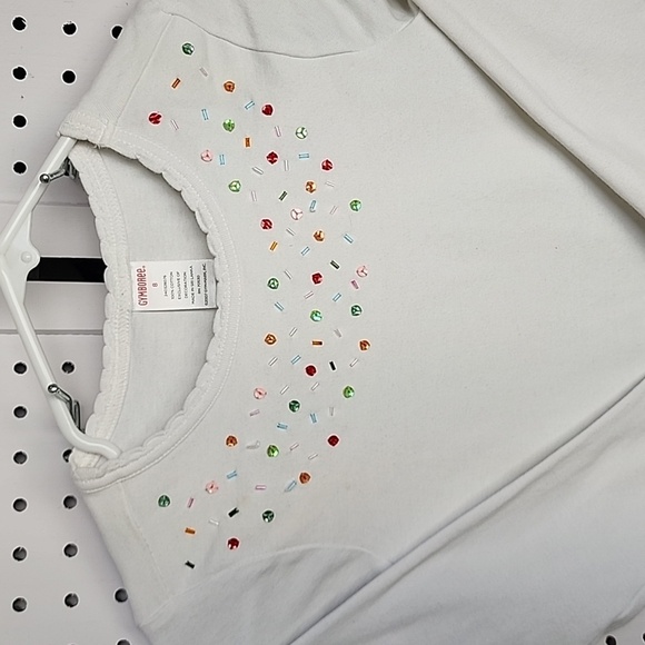 Gymboree White Top with Colorful Accents And Pink corduroy material Jeans - Picture 3 of 10